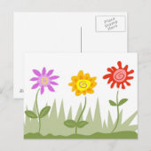 Funky Blume Postkarte (Vorne/Hinten)