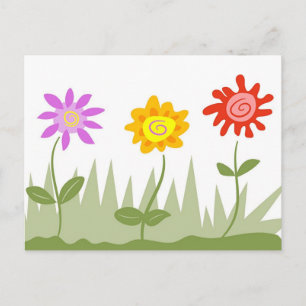 Funky Blume Postkarte