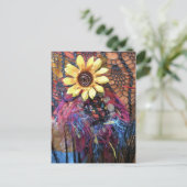 Funky Blume Postkarte (Stehend Vorderseite)