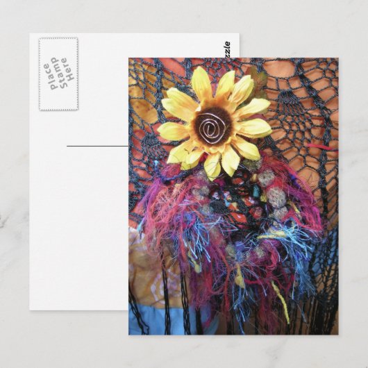 Funky Blume Postkarte (Vorne/Hinten)