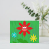 Funky Blume Postkarte (Stehend Vorderseite)
