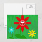 Funky Blume Postkarte (Vorne/Hinten)
