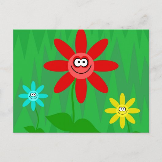Funky Blume Postkarte (Vorderseite)