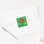 Funky Blume Quadratischer Aufkleber (Umschlag)