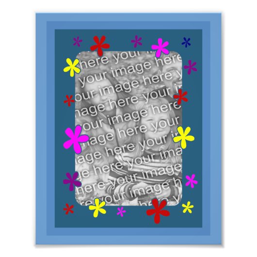 Funky Blume rahmen Ihre Fotoplatte Fotodruck (Vorne)
