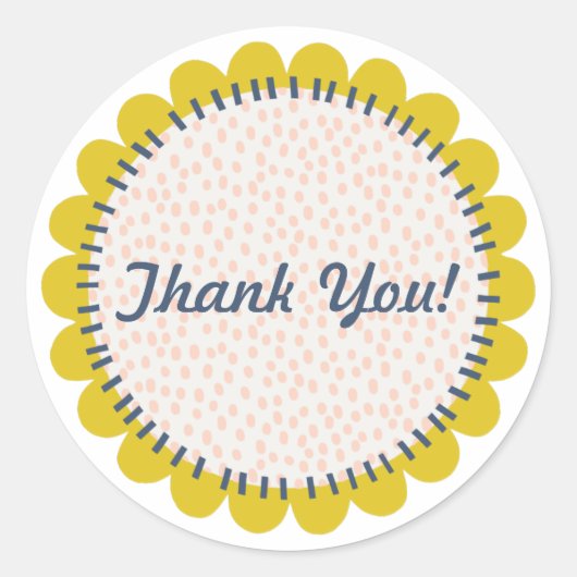 Funky Blume Runder Aufkleber (Vorderseite)