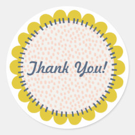 Funky Blume Runder Aufkleber