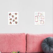 Funky Blume und Rahmen Mitte des 20. Bilderwand Sets (Wohnzimmer)
