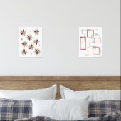 Funky Blume und Rahmen Mitte des 20. Bilderwand Sets (Schlafzimmer)