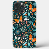 Funky Blume und Schmetterlinge Case-Mate iPhone Hülle (Rückseite)