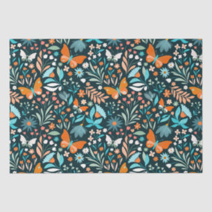 Funky Blume und Schmetterlinge Seidenpapier