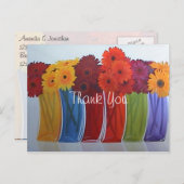 Funky Blume Vases Vielen Dank Postkarte (Vorne/Hinten)