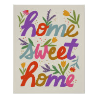 Funky Blume Zuhause Sweet Zuhause Poster