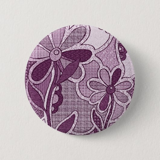 Funky Blumen-Knopf Button (Vorderseite)