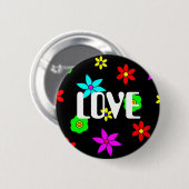 Funky Blumen-Liebe-Explosion Button (Vorne & Hinten)