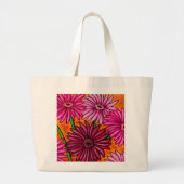 Funky Blumengerbera-Gänseblümchen-Taschen-Tasche Jumbo Stoffbeutel (Vorne)
