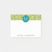 Funky Blumenmuster mit benutzerdefinierter Aquamar Post-it Klebezettel (Vorderseite)