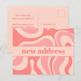 Funky Blush Swirl neue Adresse Postkarte