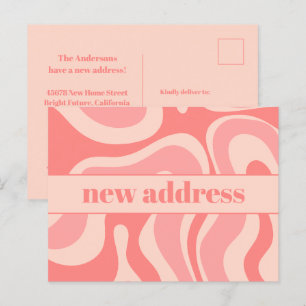 Funky Blush Swirl neue Adresse Postkarte
