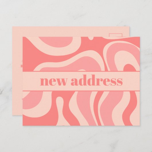 Funky Blush Swirl neue Adresse Postkarte (Vorne/Hinten)
