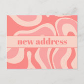 Funky Blush Swirl neue Adresse Postkarte (Vorderseite)