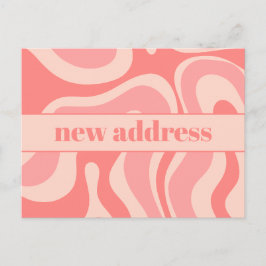 Funky Blush Swirl neue Adresse Postkarte