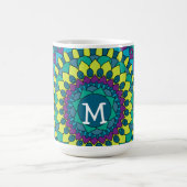 Funky Bohemische Blume mit Monogramm Kaffeetasse (Mittel)
