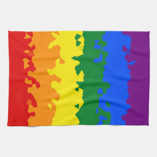 Funky Boho Abstrakte Schwule Regenbogen-Mosaik-Pri Geschirrtuch