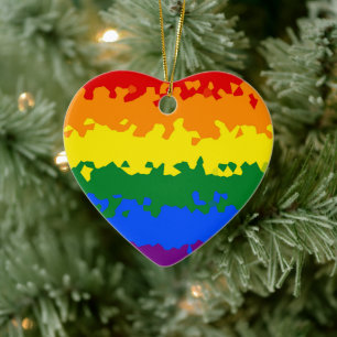 Funky Boho Abstrakte Schwule Regenbogen-Mosaik-Pri Keramik Ornament