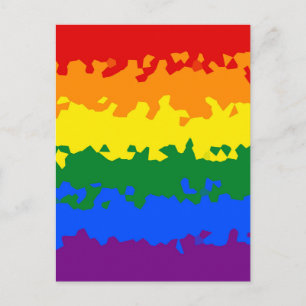 Funky Boho Abstrakte Schwule Regenbogen-Mosaik-Pri Postkarte