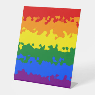 Funky Boho Abstrakte Schwule Regenbogen-Mosaik-Pri Sockelschild