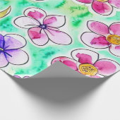 Funky Boho Art Nouveau Floral Watercolor Geschenkpapier (Ecke)