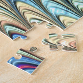 Funky Boho Colorful Psychedelic Waves Abstrakt Art Puzzle (Seite)
