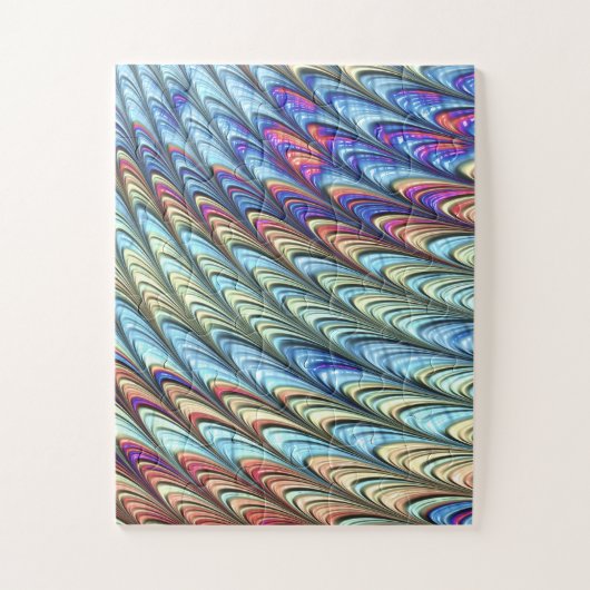 Funky Boho Colorful Psychedelic Waves Abstrakt Art Puzzle (Vertikal)