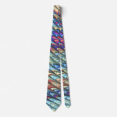 Funky Boho Farbige Psychedelische Wellen Abstrakte Krawatte (Vorderseite)