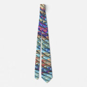 Funky Boho Farbige Psychedelische Wellen Abstrakte Krawatte (Rückseite)
