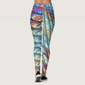 Funky Boho Farbige Psychedelische Wellen Abstrakte Leggings (Rückseite)