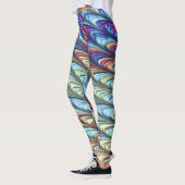 Funky Boho Farbige Psychedelische Wellen Abstrakte Leggings (Links)