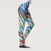 Funky Boho Farbige Psychedelische Wellen Abstrakte Leggings (Rechts)