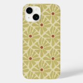Funky Boho Hand Drawn Blume Mustard Yellow Case-Mate iPhone Hülle (Rückseite)