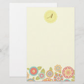 Funky Boho Retro Blume Wedding Briefpapier (Vorne/Hinten)