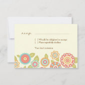 Funky Boho Retro Blume Wedding Einladung (Vorderseite)