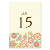 Funky Boho Retro Blume Wedding Tischnummer (Vorderseite)