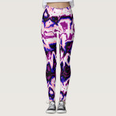 Funky Boho Retro Marbled Stripes Genderfluid Prix Leggings (Vorderseite)