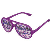 Funky Boho Retro Marbled Stripes Genderfluid Prix Partybrille (Schrägansicht)
