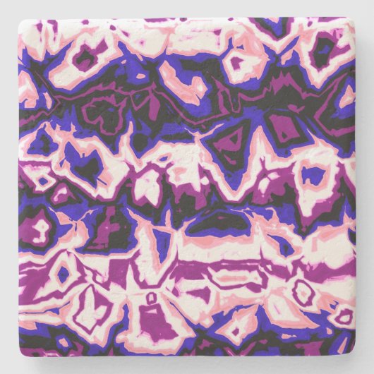 Funky Boho Retro Marbled Stripes Genderfluid Prix Steinuntersetzer (Vorderseite)