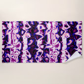 Funky Boho Retro Marbled Stripes Genderfluid Prix Strandtuch (Vorderseite)
