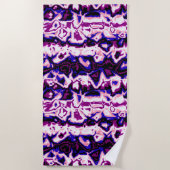 Funky Boho Retro Marbled Stripes Genderfluid Prix Strandtuch (Vorderseite)