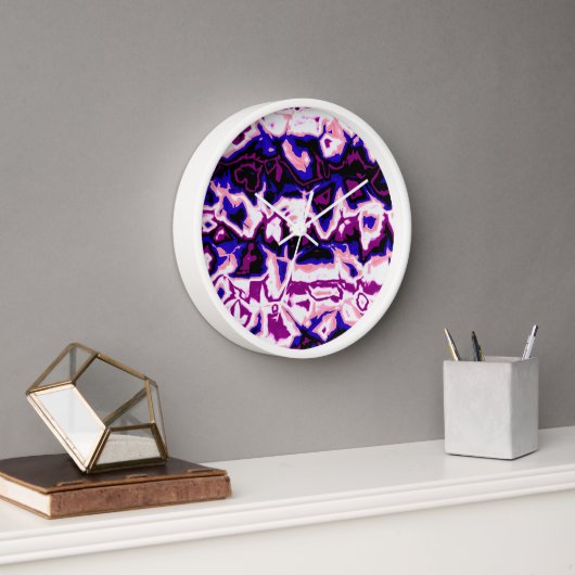 Funky Boho Retro Marbled Stripes Genderfluid Prix Uhr (Büro)