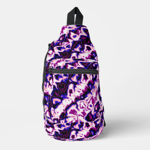 Funky Boho Retro Marmorierte Streifen Genderfluid Crossbody Bag